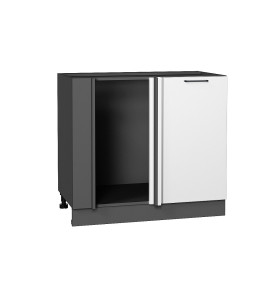 Шкаф нижний угловой Флэт, цвет: White In 2S