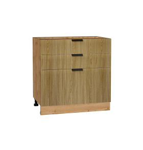 Шкаф нижний с 3-мя ящиками Евро Лайн, цвет: Дуб песочный