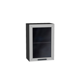 Шкаф верхний с 1-ой остекленной дверцей Глетчер, цвет: Гейнсборо Силк