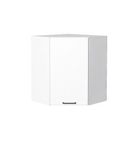 Шкаф верхний угловой Флэт, цвет: White In 2S