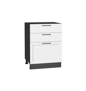 Шкаф нижний с 3-мя ящиками Сканди, цвет: White Softwood