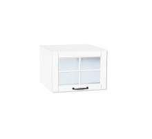 Шкаф верхний горизонтальный остекленный глубокий Дублин, цвет: Special White