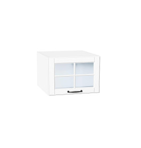 Шкаф верхний горизонтальный остекленный глубокий Дублин, цвет: Special White