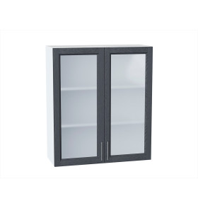 Шкаф верхний с 2-мя остекленными дверцами Сканди, цвет: Graphite Softwood