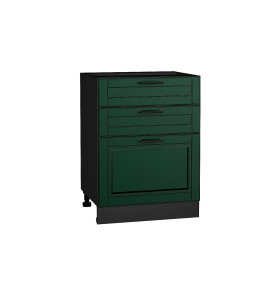 Шкаф нижний с 3-мя ящиками Дублин, цвет: Special Green