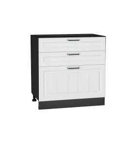 Шкаф нижний с 3-мя ящиками Прага, цвет: Белое дерево