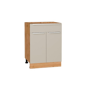 Шкаф нижний с 2-мя дверцами и ящиком Фьюжн, цвет: Cream Silk