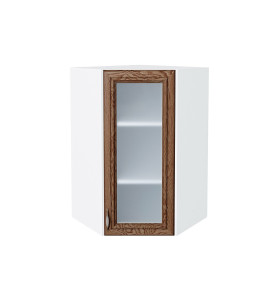 Шкаф верхний угловой остекленный Шале, цвет: Brown Dreamline