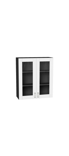 Шкаф верхний с 2-мя остекленными дверцами Лофт, цвет: White Silk | ПЭТ, White Silk