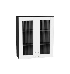 Шкаф верхний с 2-мя остекленными дверцами Лофт, цвет: White Silk