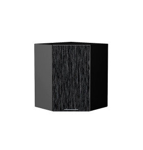 Шкаф верхний угловой Валерия-М, цвет: Черный металлик дождь