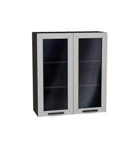 Шкаф верхний с 2-мя остекленными дверцами Глетчер, цвет: Гейнсборо Силк