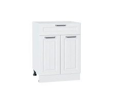 Шкаф нижний с 2-мя дверцами и ящиком Прага, цвет: Белое дерево