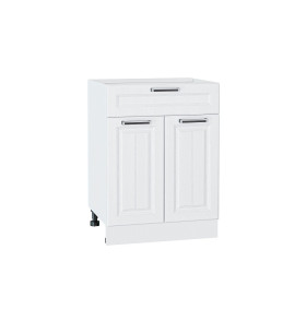 Шкаф нижний с 2-мя дверцами и ящиком Прага, цвет: Белое дерево