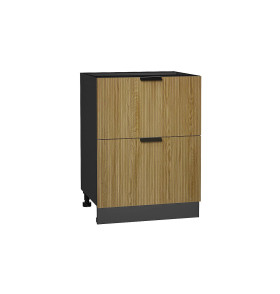 Шкаф нижний с 2-мя ящиками Евро Лайн, цвет: Дуб песочный