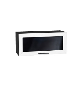 Шкаф верхний горизонтальный остекленный Глетчер, цвет: Айленд Силк