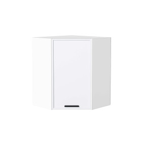 Шкаф верхний угловой Фрейм, цвет: White Silk