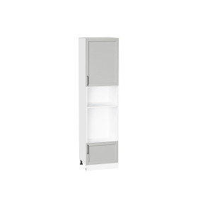 Шкаф пенал с 1-ой дверцей и ящиком под технику Сканди, цвет: Grey Silkwood