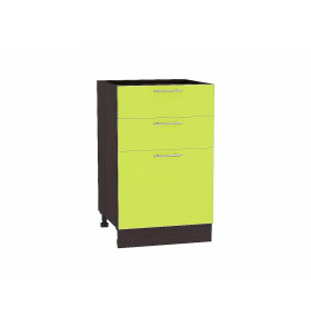 Шкаф нижний с 3-мя ящиками Валерия-М, цвет: Лайм глянец