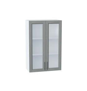 Шкаф верхний с 2-мя остекленными дверцами Сканди, цвет: Grey Softwood