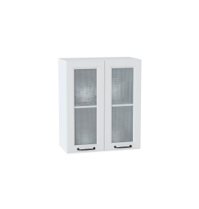 Шкаф верхний с 2-мя остекленными дверцами Ницца, цвет: Blanco