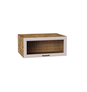 Шкаф верхний горизонтальный остекленный глубокий Барселона, цвет: Кашемир