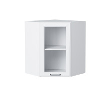 Шкаф верхний угловой остекленный Барселона, цвет: Белый