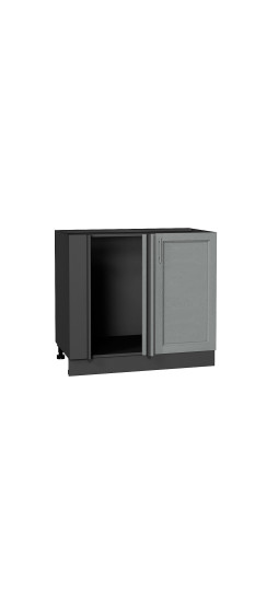 Шкаф нижний угловой Сканди, цвет: Grey Softwood | Эко Шпон с уникальным покрытием «Soft-touch» и защитным лаком (Япония)., Grey Softwood