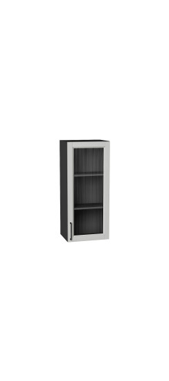 Шкаф верхний с 1-ой остекленной дверцей Сканди, цвет: Grey Silkwood | ПЭТ, Grey Silkwood