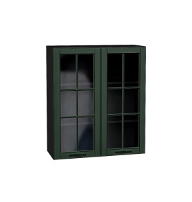Шкаф верхний с 2-мя остекленными дверцами Дублин, цвет: Special Green