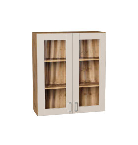 Шкаф верхний с 2-мя остекленными дверцами Лофт, цвет: Cream Silk