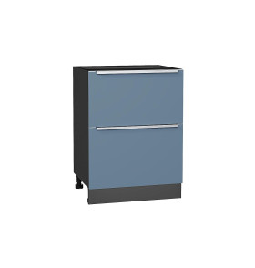 Шкаф нижний с 2-мя ящиками Фьюжн, цвет: Silky Blue