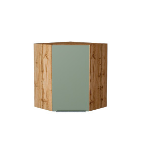 Шкаф верхний угловой Фьюжн, цвет: Silky Mint