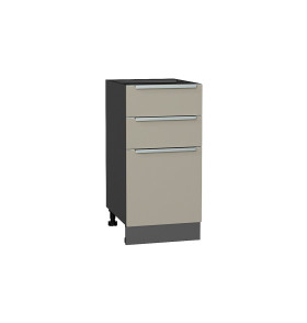 Шкаф нижний с 3-мя ящиками Фьюжн, цвет: Silky Grey