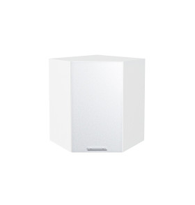 Шкаф верхний угловой Валерия-М, цвет: Белый металлик