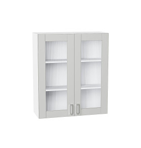 Шкаф верхний с 2-мя остекленными дверцами Лофт, цвет: Grey Silk