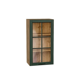 Шкаф верхний с 1-ой остекленной дверцей Дублин, цвет: Special Green