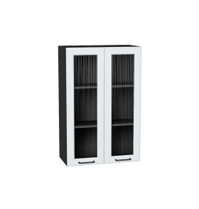 Шкаф верхний с 2-мя остекленными дверцами Барселона, цвет: Белый