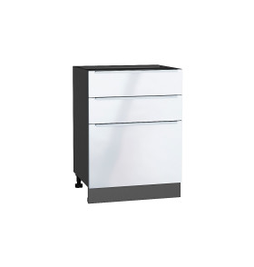 Шкаф нижний с 3-мя ящиками Фьюжн, цвет: Angel