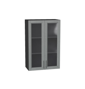 Шкаф верхний с 2-мя остекленными дверцами Сканди, цвет: Grey Softwood