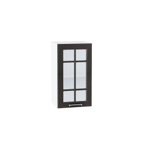 Шкаф верхний с 1-ой остекленной дверцей Прага, цвет: Венге премиум