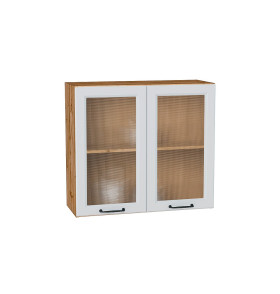 Шкаф верхний с 2-мя остекленными дверцами Ницца, цвет: Blanco