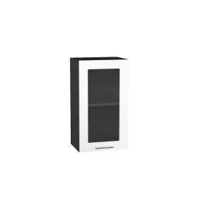 Шкаф верхний с 1-ой остекленной дверцей Валерия-М, цвет: Белый глянец