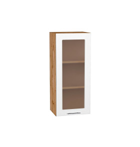 Шкаф верхний с 1-ой остекленной дверцей Валерия-М, цвет: Белый металлик