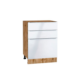 Шкаф нижний с 3-мя ящиками Фьюжн, цвет: Angel