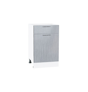 Шкаф нижний с 1-ой дверцей и ящиком Валерия-М, цвет: Серый металлик дождь светлый