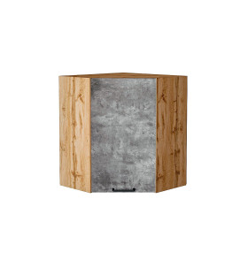 Шкаф верхний угловой Флэт, цвет: Temple Stone 2S