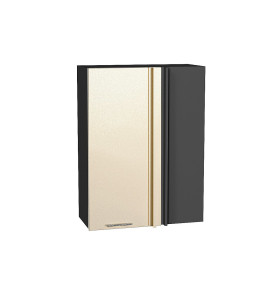 Шкаф верхний прямой угловой Валерия-М, цвет: Бежевый металлик