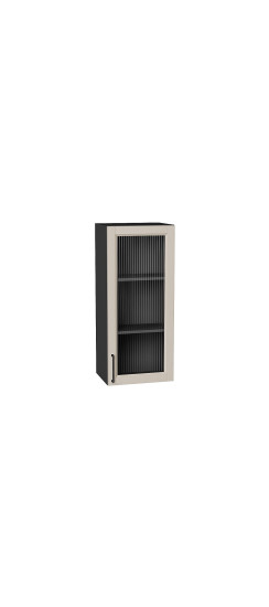 Шкаф верхний с 1-ой остекленной дверцей Сканди, цвет: Cream Silkwood | ПЭТ, Cream Silkwood