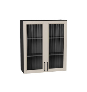 Шкаф верхний с 2-мя остекленными дверцами Сканди, цвет: Cream Silkwood